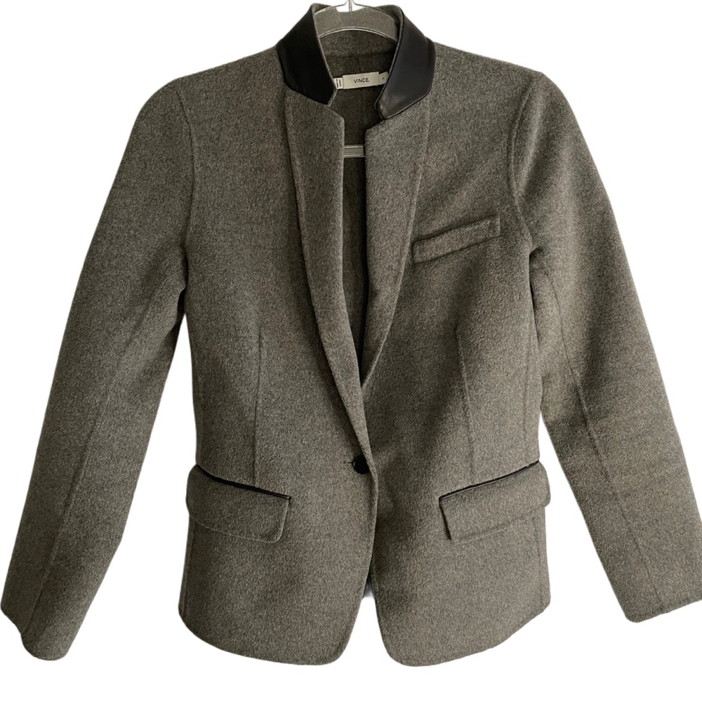 Women's Vince Gray Jacket with Black Accents